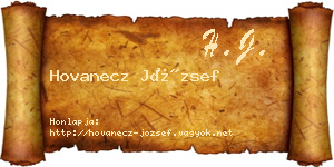 Hovanecz József névjegykártya