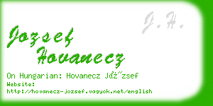 jozsef hovanecz business card